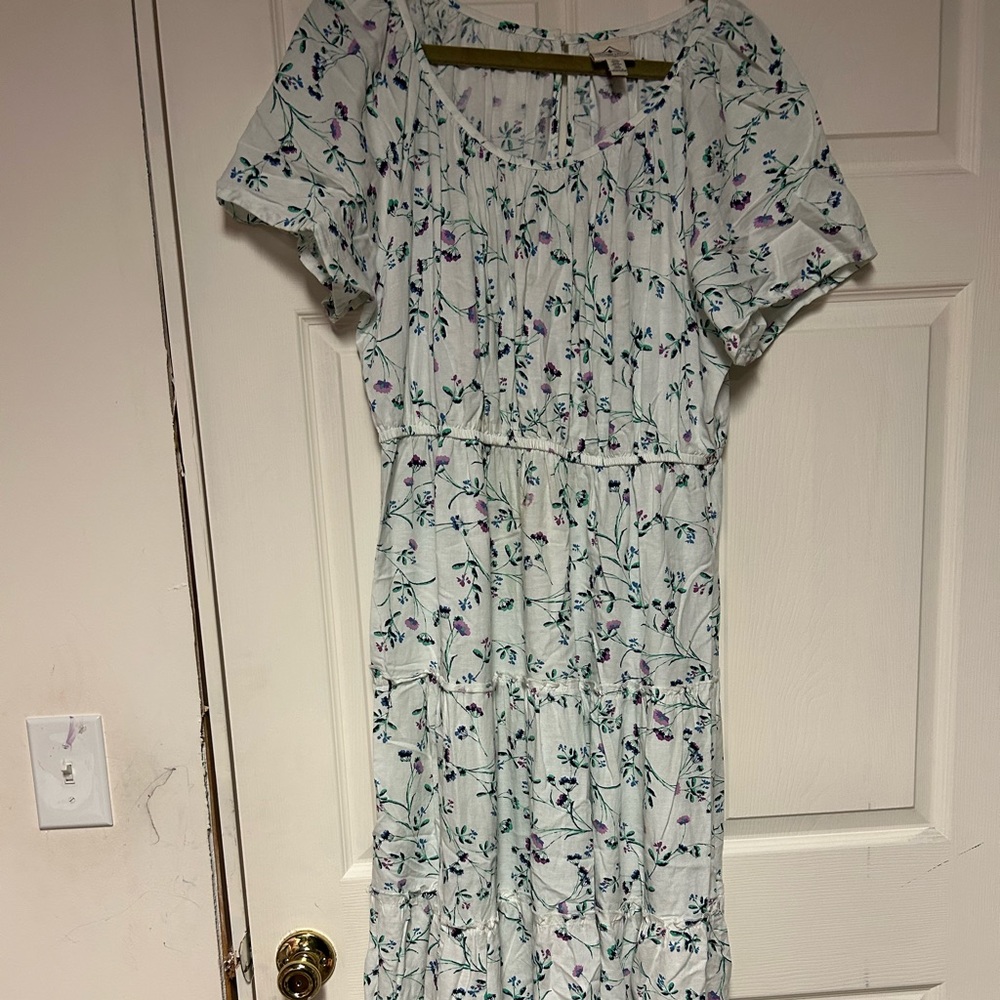 Summer dress - flower patterns - size XL Rayon/cotton/linen blend